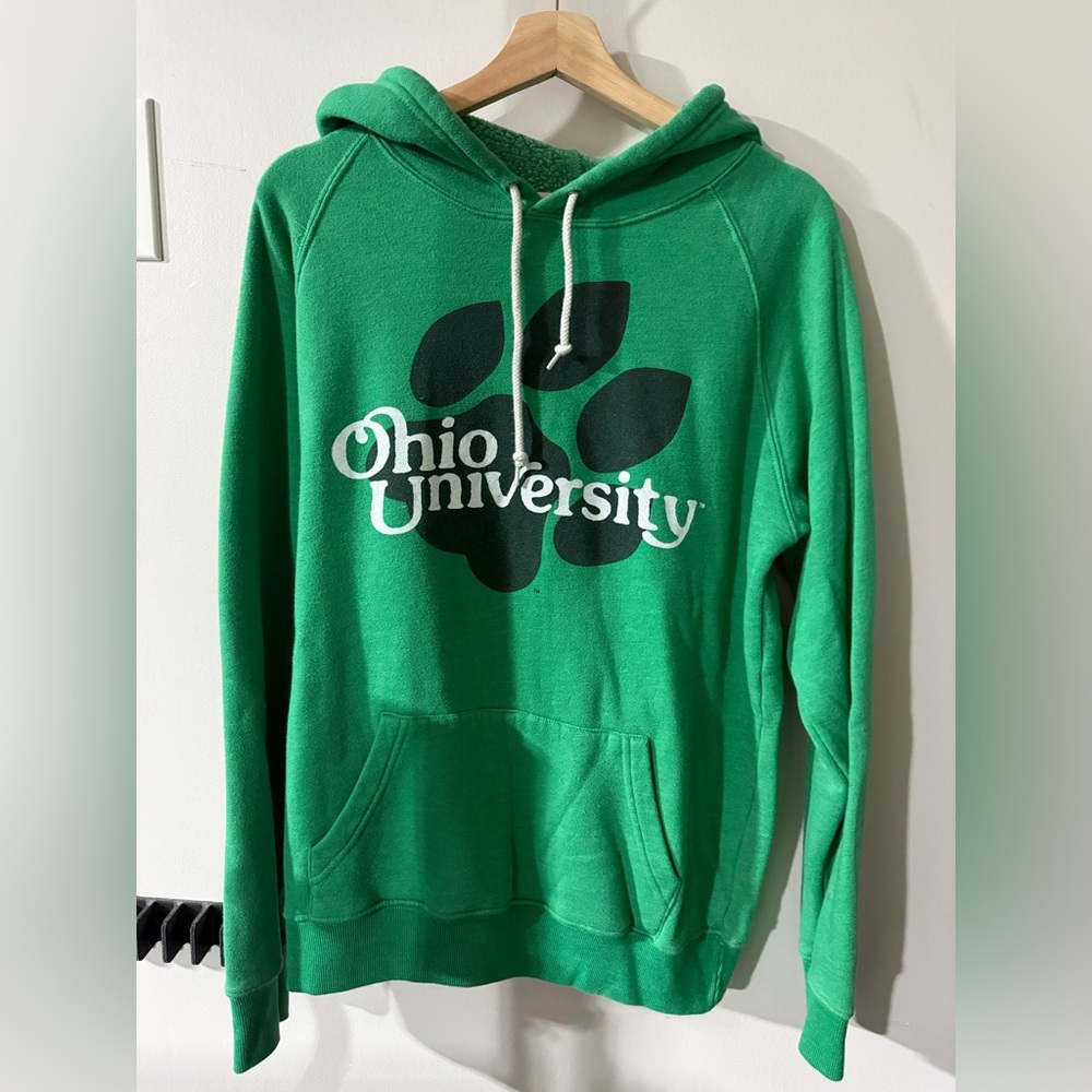 Homage Unisex Ohio University Green Hoodie, Sz XL - Made in USA